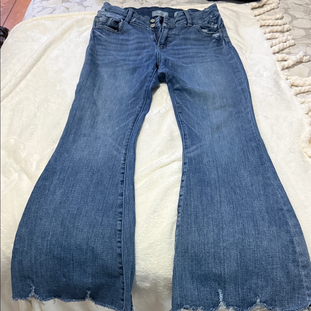 KanCan Distressed Blue Wide Leg Jeans